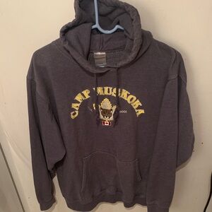 Camp Muskoka Grey Embroidered 50/50 Hoodie SZ Large